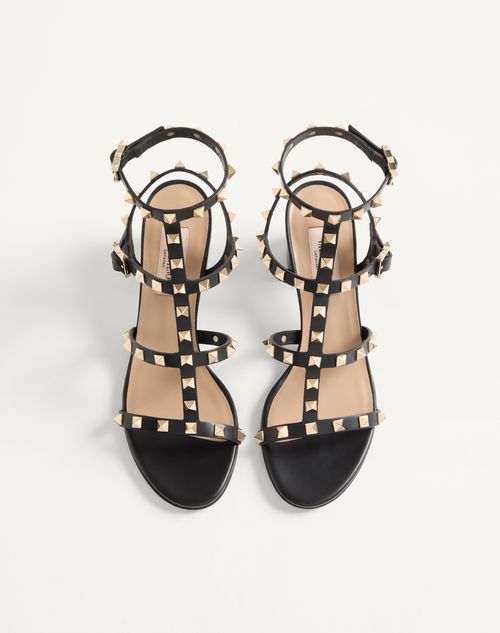 Valentino Garavani - Rockstud Calfskin Ankle Strap Sandal 60 Mm - Black - Woman - Sandals